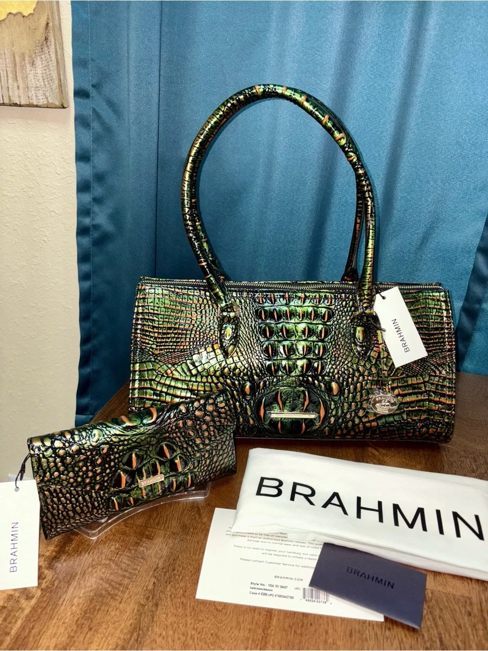 Brahmin NWT Sophia & Veronica - Samba Melbourne - Deep Green & Copper